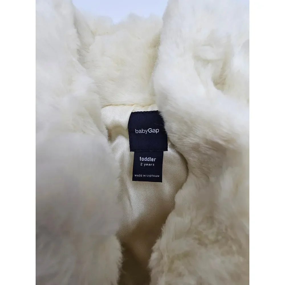 2 Gap Girl's Brown and Ivory Faux Fur Fancy Vests